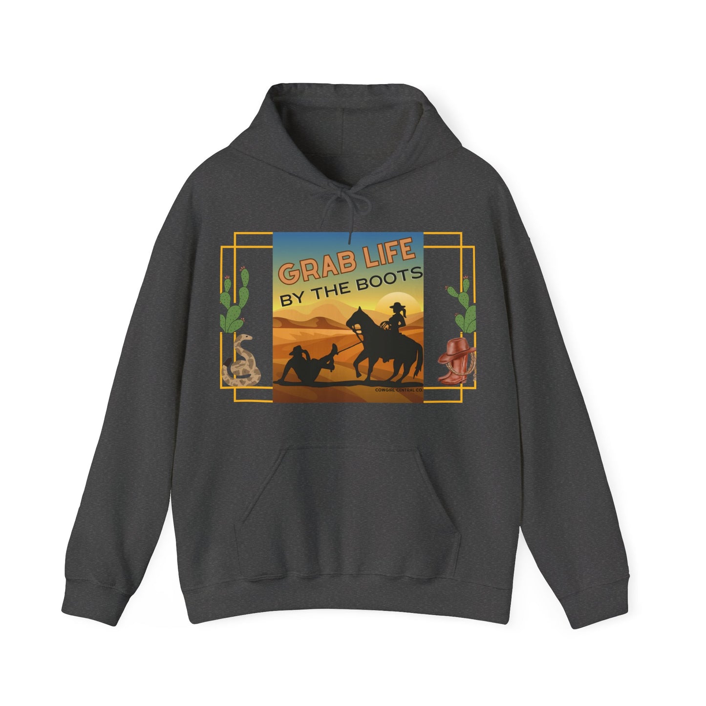 Grab Life By The Boots - Heavy Blend Hooded Sweatshirt