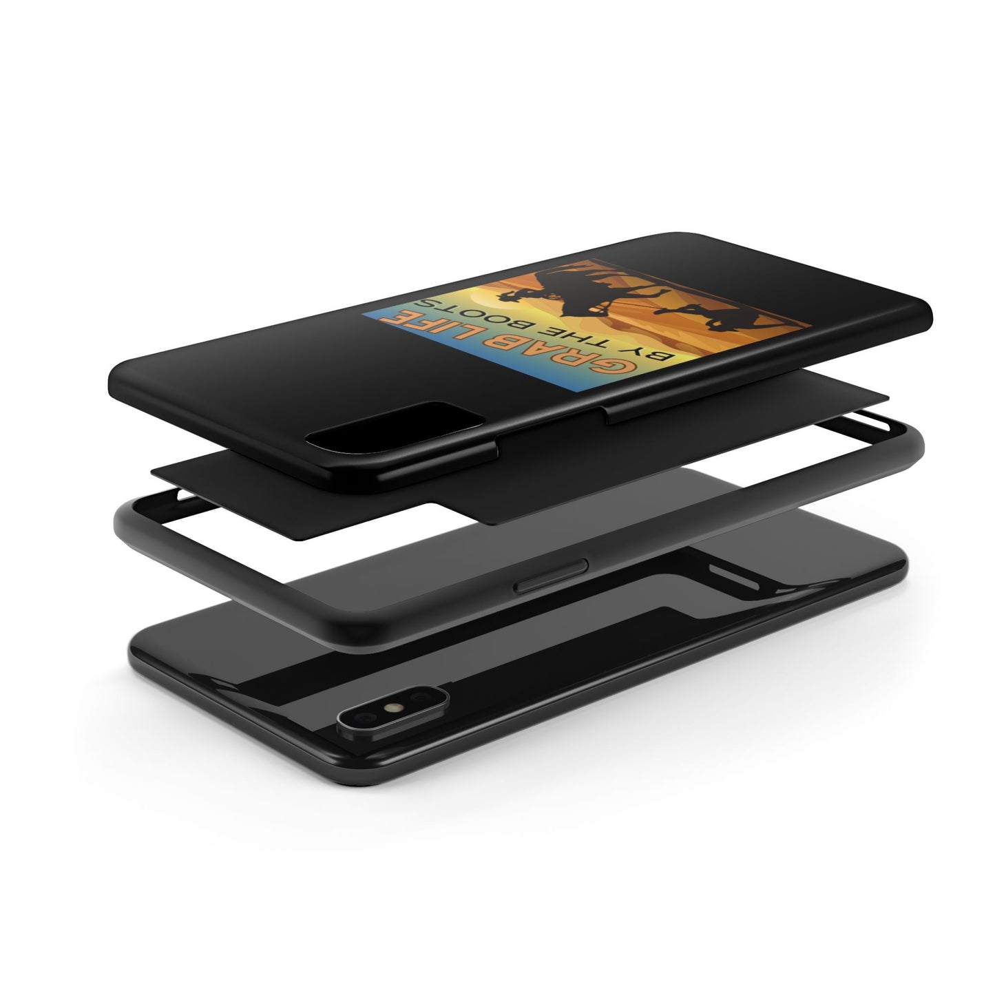 Grab Life By The Boots - Tough Phone Case - Black