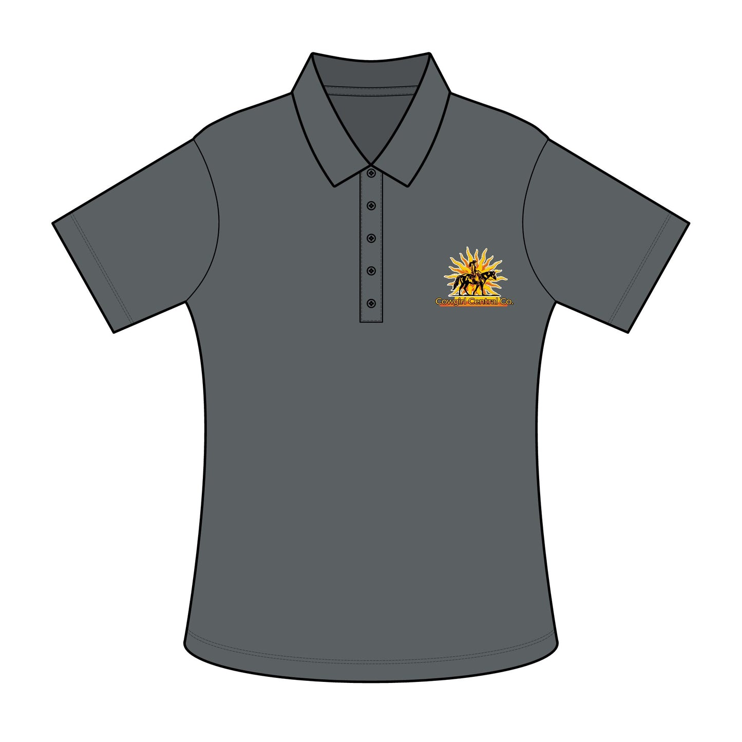 Cowgirl Central Co. Embroidered Branded Polo