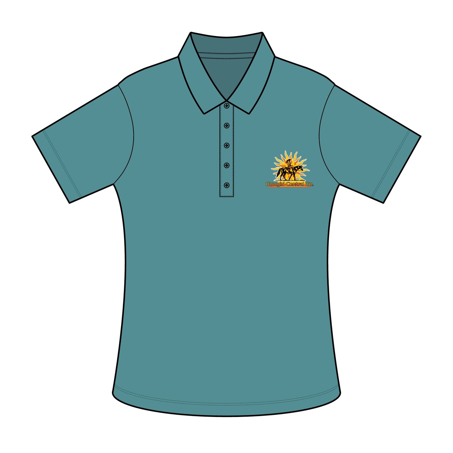 Cowgirl Central Co. Embroidered Branded Polo