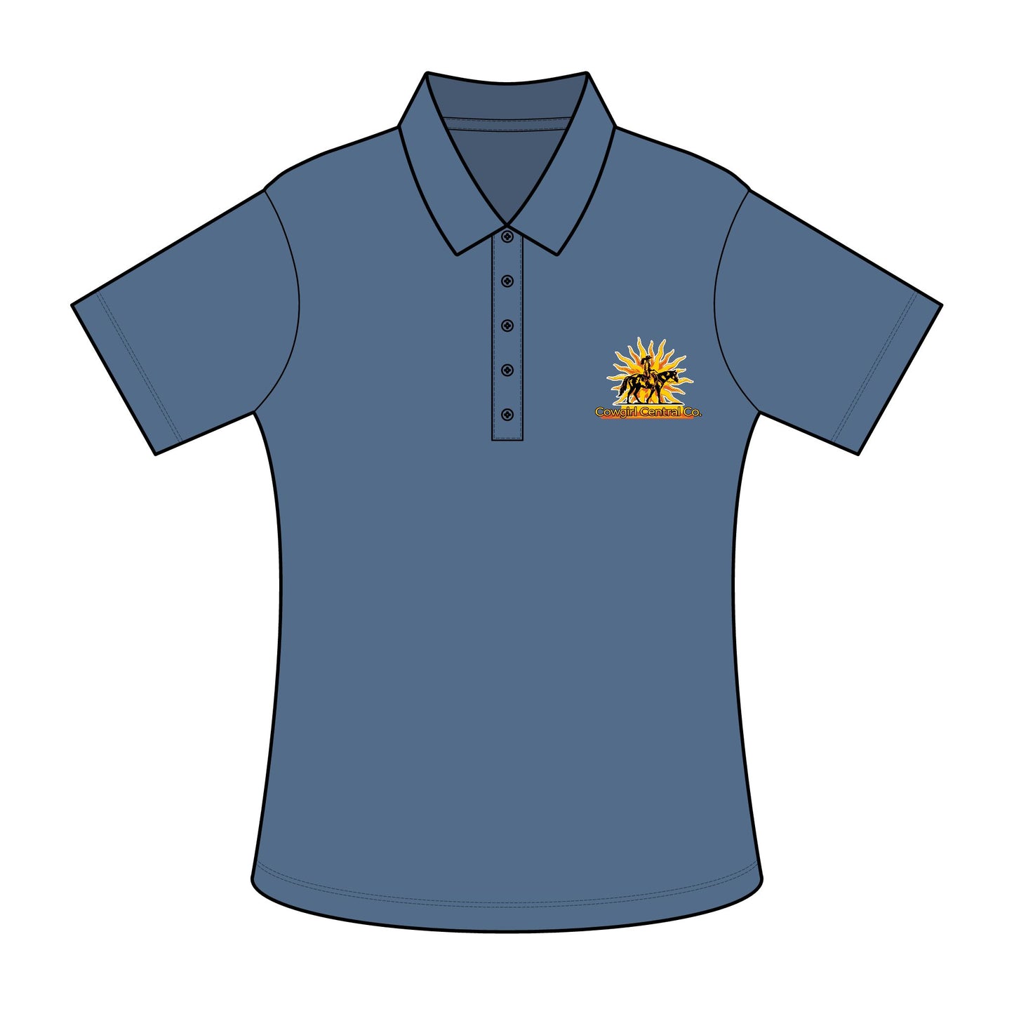 Cowgirl Central Co. Embroidered Branded Polo